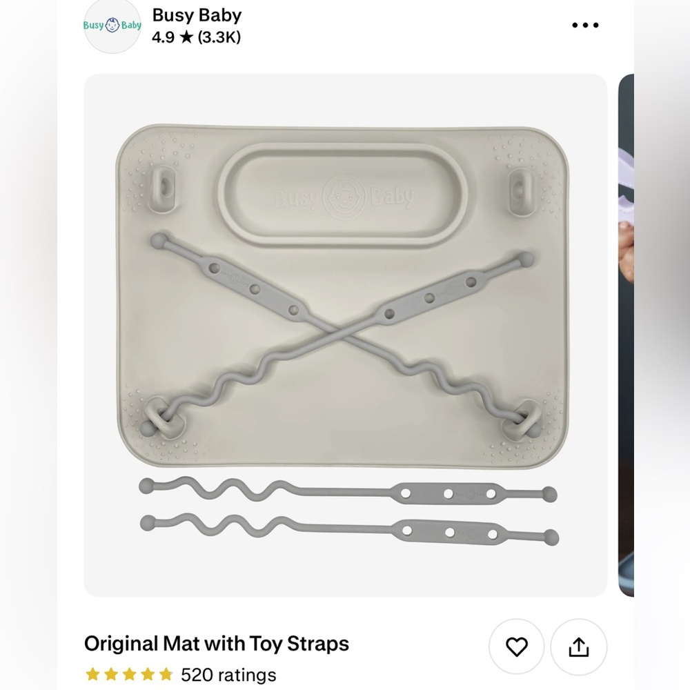 Play Mat with Toy Straps - Gray